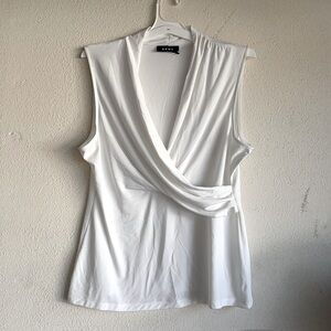 DKNY white sleeveless shirt